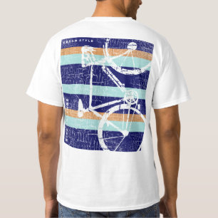 cool en gestreept, fietscultuur, grafische fiets t-shirt