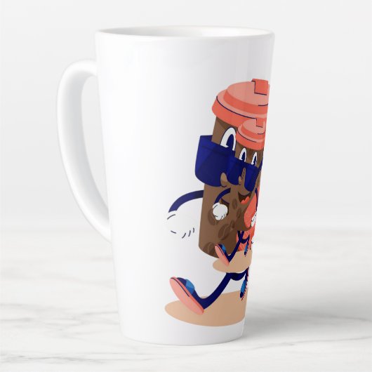 Cool en grappig koffie karakter latte mok (Linkerhoek)