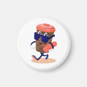 Cool en grappig koffie karakter magneet (Voorkant)