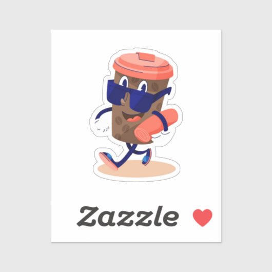 Cool en grappig koffie karakter sticker (Vel)