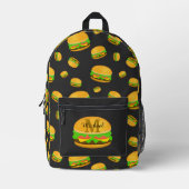 Cool en leuk lekker hamburgerpatroon op maat Monog Bedrukte Rugzak (Voorkant)