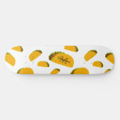 Cool en leuk lekker taco patroon Monogram wit Skateboard (Horizontaal)