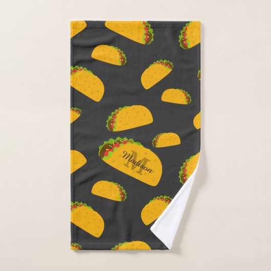 Cool- en leuke jummie-taco-patroon Monogram Bad Handdoek (Handdoek)
