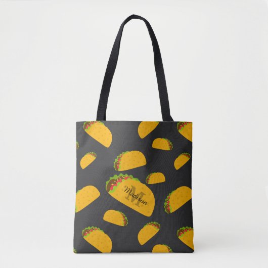 Cool- en leuke jummie-taco-patroon Monogram Draagtas (Voorkant)
