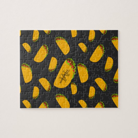 Cool- en leuke jummie-taco-patroon Monogram Legpuzzel (Horizontaal)