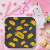 Cool- en leuke jummie-taco-patroon Monogram Papieren Bordje (Feest)
