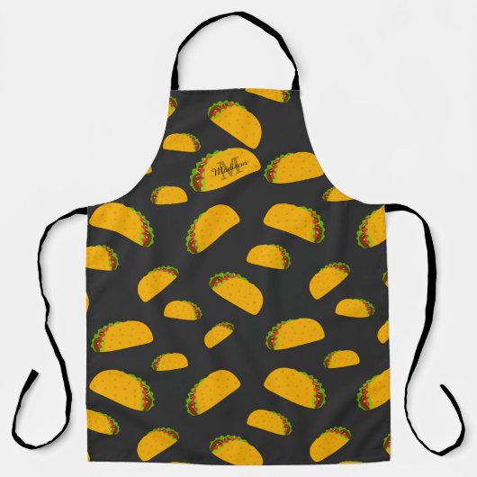 Cool- en leuke jummie-taco-patroon Monogram Schort (Voorkant)