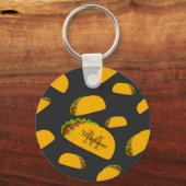 Cool- en leuke jummie-taco-patroon Monogram Sleutelhanger (Achterkant)
