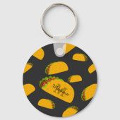 Cool- en leuke jummie-taco-patroon Monogram Sleutelhanger (Achterkant)