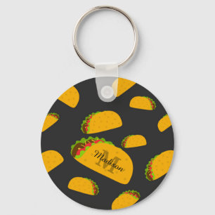 Cool- en leuke jummie-taco-patroon Monogram Sleutelhanger