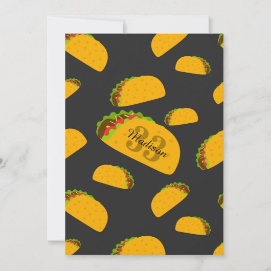 Cool- en leuke jummie-taco-patroon Monogram Uitnod Kaart (Voorkant)