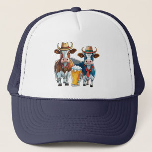 Cool en leuke koeien en bier Trucker Hoed! Pet