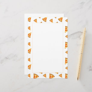 Cool en leuke pizzapuntjes patroon op wit briefpapier