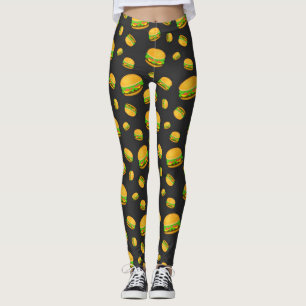 Cool- en lyummyburgerpatroon leggings