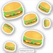 Cool- en lyummyburgerpatroon sticker (Voorkant)