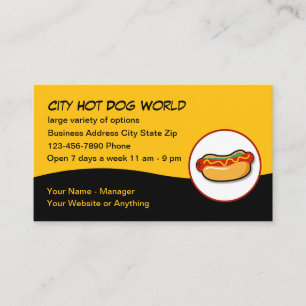 Cool en trendy hotdog themarestaurant visitekaartje