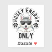 Cool Energie van een Husky Hond Sticker (Vel)