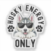 Cool Energie van een Husky Hond Sticker (Voorkant)
