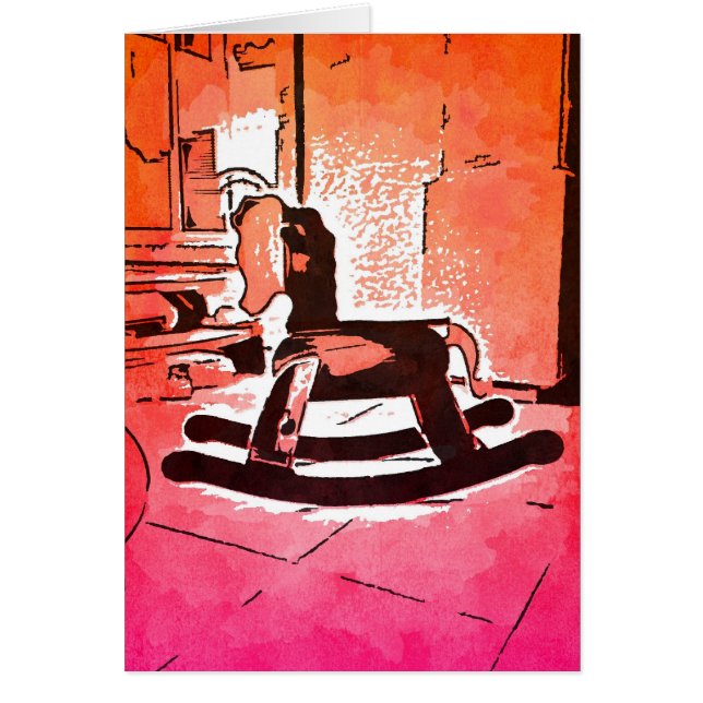 Cool Enfants Bois Rocking Horse Toy Pop Art (Devant)