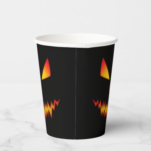 Cool eng Jack O'Lantern gezicht Halloween zwart Papieren Bekers (Rechts)