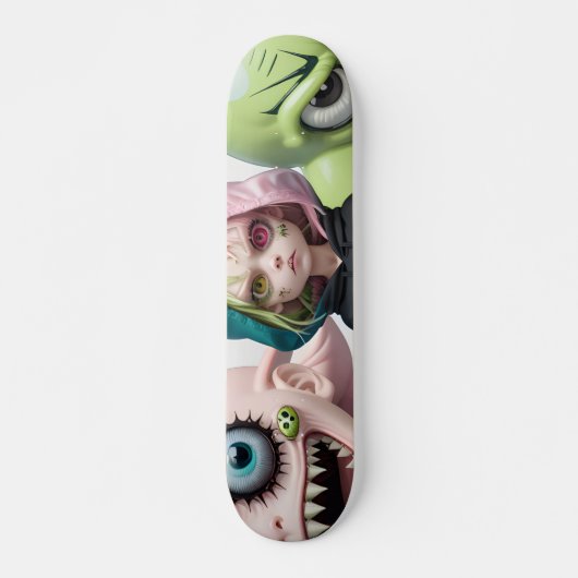 Cool enge buitenaardse monster kat meisjes skatebo skateboard (Voorkant)
