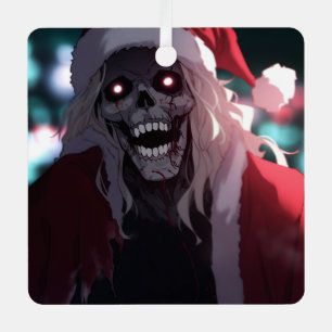 Cool Enge Enge Schedel Sinterklaas Xmas Metalen Ornament