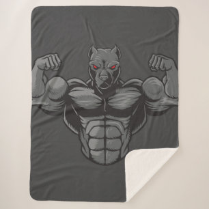 Cool Engels Bulldog Bodybuilder Gewichtheffen Sherpa Deken
