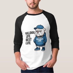 Cool Engels Bulldog Leven Cartoon T-shirt