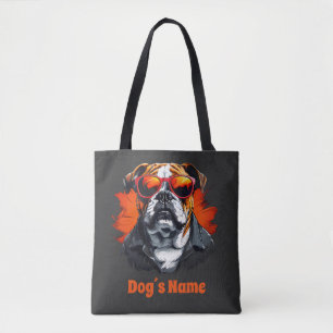 Cool Engels Bulldog met zonnebril Draagtas