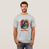 Cool Engels Bulldog met zonnebril T-shirt (Voorkant volledig)