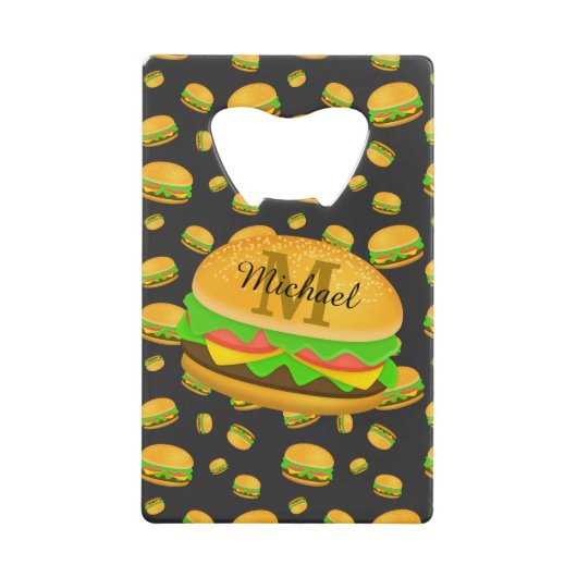 Cool et amusant yummy burger motif Monogramme (Devant)