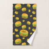 Cool et amusant yummy burger motif Monogramme (Serviette à main)