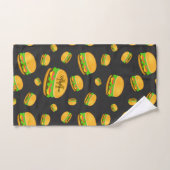 Cool et amusant yummy burger motif Monogramme (Serviette à main)