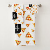 Cool et fun pizza tranches motif Monogram blanc (En situation)