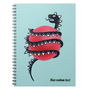 Cool Evil Black Dragon Snake Monster Notitieboek