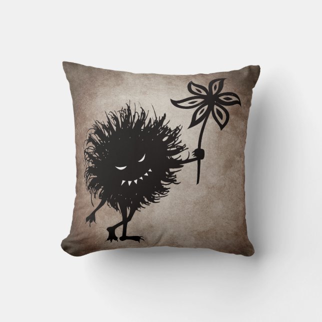 Cool Evil Bug geeft een bloeiend  gothisch Kussen (Voorkant)