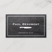 Cool Executive Chef Knife Logo Black Granite Visitekaartje (Voorkant)