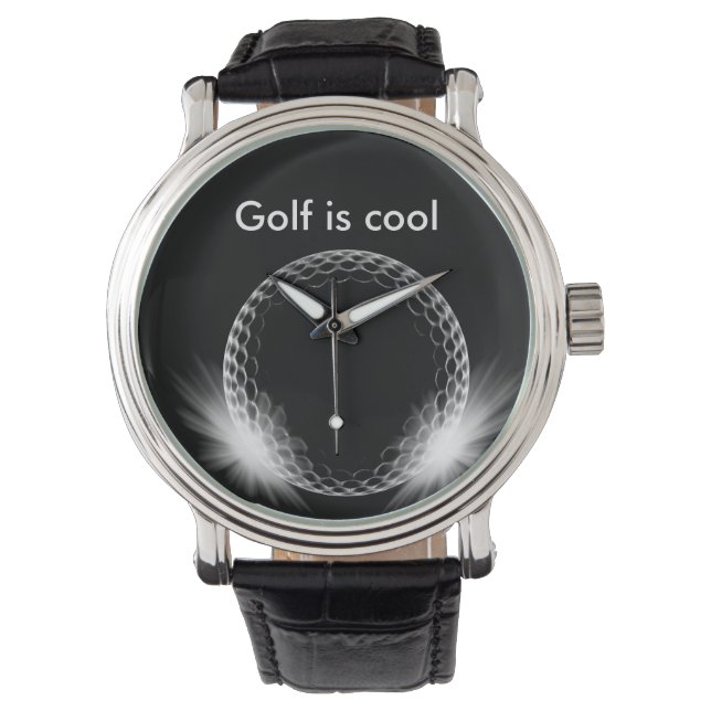 Cool Executive Gift Golf thema Horloge (Voorkant)