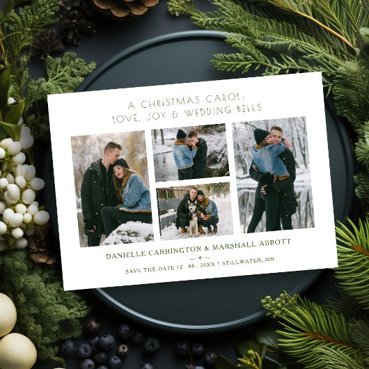 Cool Extra Minimalist Christmas Wedding 4 Photos Save The Date