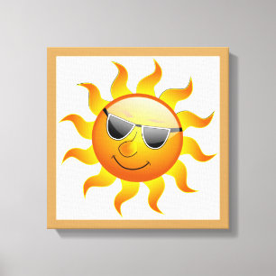COOL FACE SUNSHINE CANVAS AFDRUK