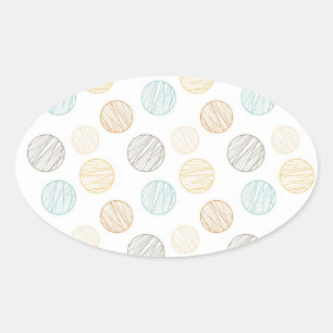 Cool Faded kleurrijke balls van Yarn Pattern Gifts Ovale Sticker