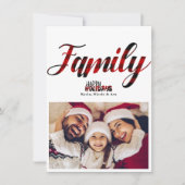 Cool FAMILIAL Plaid Noël Carte photo de vacances (Devant)