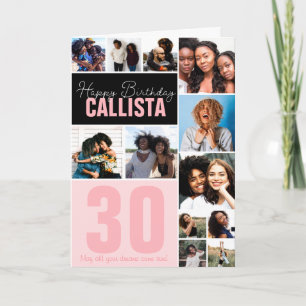 Cool Familie Vrienden Fotocollage Gelukkige Verjaa Kaart