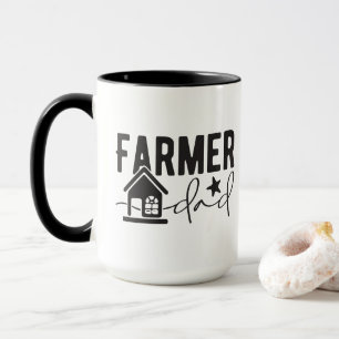Cool Farmer Papa woord kunst toevoegen monogram Mok