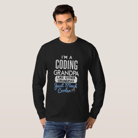Cool Fathers Day Coding Grandpa T-shirt (Voorkant volledig)