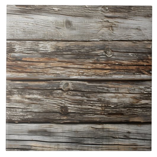 Cool faux houten patroon keramische tegel tegeltje (Voorkant)