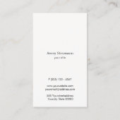 Cool Faux Silver Foil en White Striped Modern Visitekaartje (Achterkant)