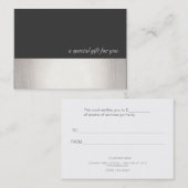 Cool Faux Silver Stripe Modern Cft Certificate Kortingskaartje (Voorkant / Achterkant)