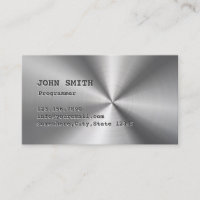 Cool Faux Stainless Steel Programmer Visitekaartje