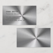 Cool Faux Steel Conseiller financier Carte de visi (Devant / Derrière)